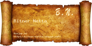 Bitner Netta névjegykártya
